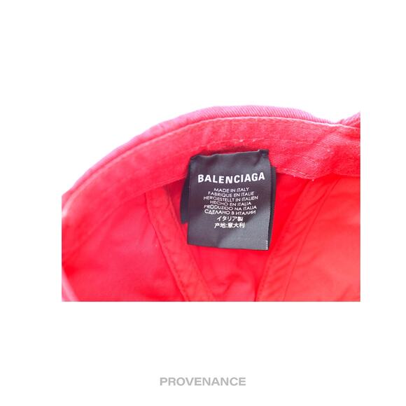 🔴 Balenciaga Tattoo Embroidered Logo Cap - Red - Picture 9 of 11